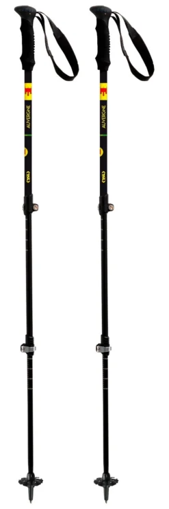Bâton TSL Country Alu 3 Light Auvergne 63-135Cm Black Yellow